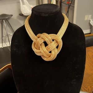 Gold Bulky Knot Necklace